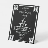 Corporate Staff Team Work Award Reclamebord Met Voetstuk (Voorkant)
