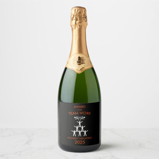 Corporate Staff Team Work Award Sparkling Wijnetiket (Voorkant)
