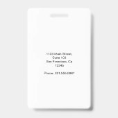 Corporate Taupe Employee Photo ID Badge (Achterkant)