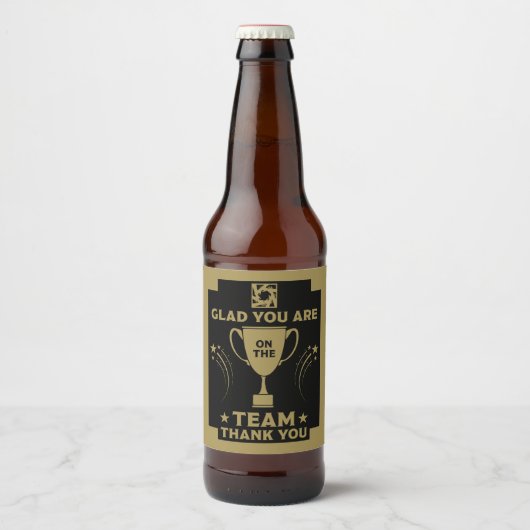 Corporate Team Bedankt Bier Etiket (Voorkant)