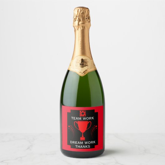 Corporate Team Bedankt Sparkling Wijnetiket (Voorkant)