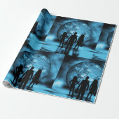 Corporate Team Silhouette Futuristic Business Cadeaupapier (Uitgerold)