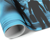 Corporate Team Silhouette Futuristic Business Cadeaupapier (Rol Hoek)