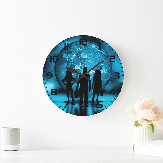 Corporate Team Silhouette Futuristic Business Grote Klok