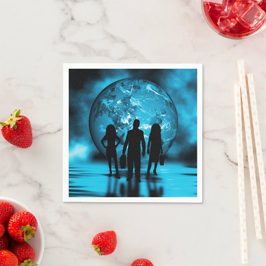 Corporate Team Silhouette Futuristic Business Servet