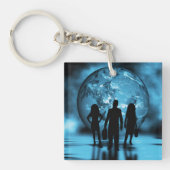 Corporate Team Silhouette Futuristic Business Sleutelhanger (Voorkant)