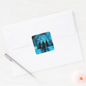 Corporate Team Silhouette Futuristic Business Vierkante Sticker