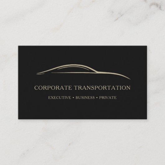 Corporate Transportation QR Code Black & Gold Visitekaartje (Voorkant)