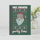 Corporate Ugly Sweater Party Invitation Kaart (Staand voorkant)