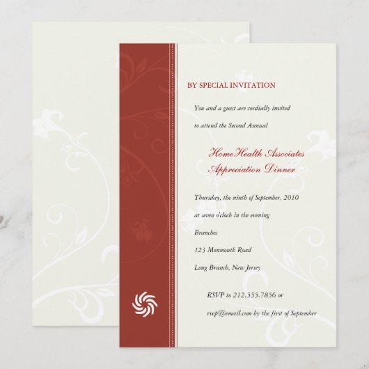 Corporate Vines Scarlet Kaart (Voorkant / Achterkant)