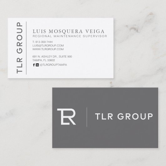 Corporate Visitekaartje Grey (Voorkant / Achterkant)