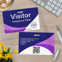 Corporate Visitor Pass Aangepaste QR-code Paarse b Badge