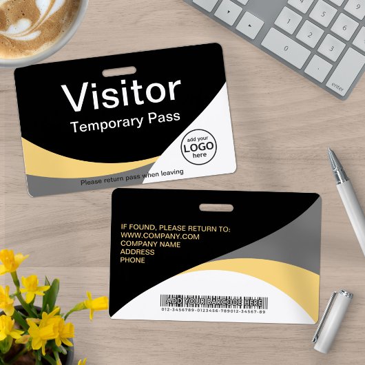 Corporate Visitor Pass aangepaste streepjescode ge Badge