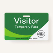 Corporate Visitor Pass aangepaste streepjescode gr Badge (Voorkant)