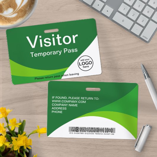 Corporate Visitor Pass aangepaste streepjescode gr Badge