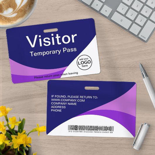 Corporate Visitor Pass aangepaste streepjescode Pa Badge