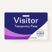 Corporate Visitor Pass aangepaste streepjescode Pa Badge (Voorkant)
