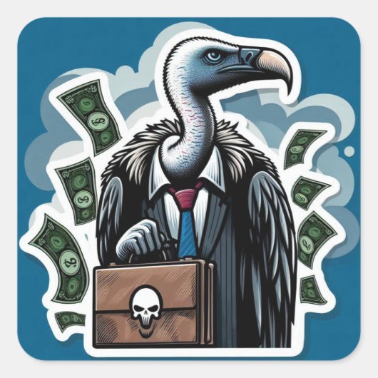 Corporate Vulture Vierkante Sticker (Voorkant)