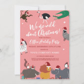 Corporate Wildlife Animals Christmas Party Kaart (Voorkant)