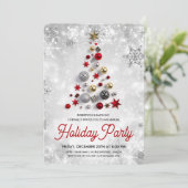 Corporate Xmas Tree Holiday Winter Wonder Silver Kaart (Staand voorkant)