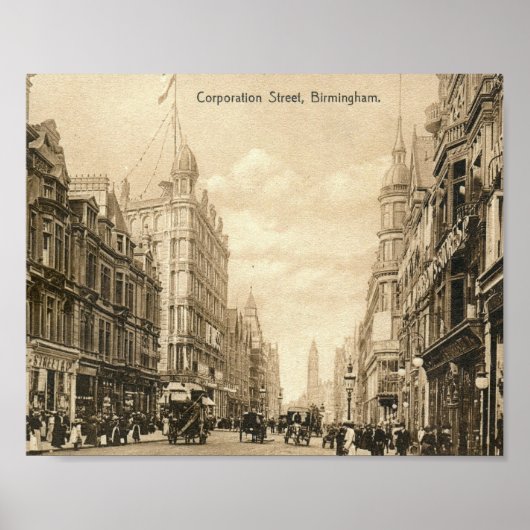 Corporation St., Birmingham, England  Poster (Voorkant)