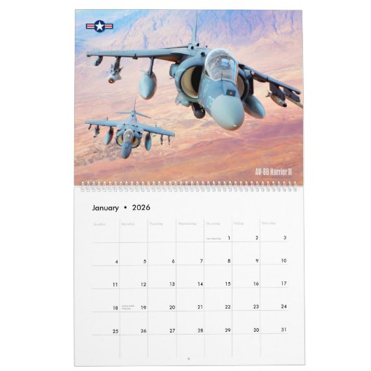 CORPS AVIATION - AV-8B HARRIER II KALENDER (Jan 2026)