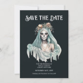 Corpse Bride Mint Halloween Save the Date Kaart (Voorkant)