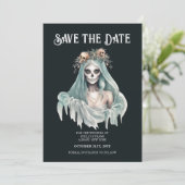 Corpse Bride Mint Halloween Save the Date Kaart (Staand voorkant)