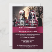 Corpse bruid bruidegom bordeaux roos gotische brui kaart (Voorkant)