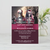 Corpse bruid bruidegom bordeaux roos gotische brui kaart (Staand voorkant)