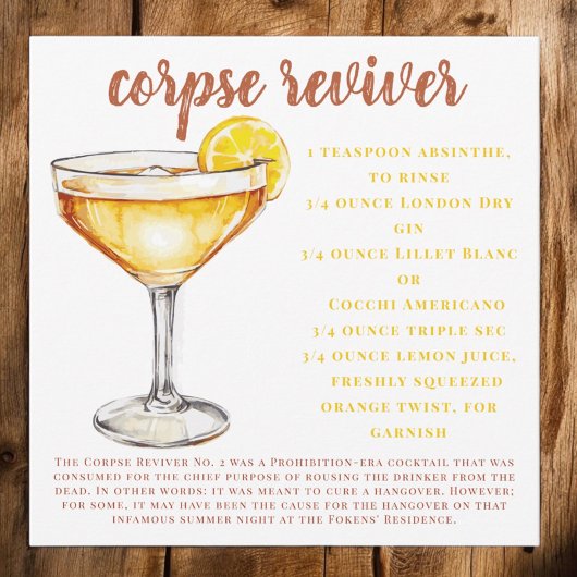 Corpse Reviver Cocktail Drink Recept Kaart