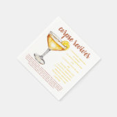 Corpse Reviver Cocktail Drink Recept Kaart Servet (Hoek)
