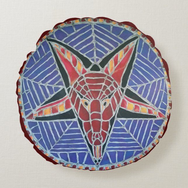 Corpsewood Baphomet Pillow Rond Kussen (Voorkant)