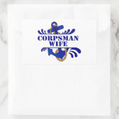 Corpsman vrouw, ankers weg! rechthoekige sticker (Tas)