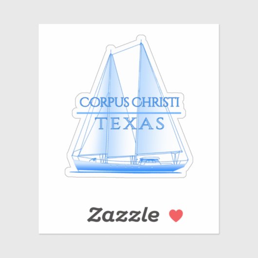 Corpus Christi Coastal Nautical Sailing Sailor Sticker (Vel)