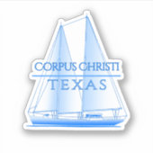 Corpus Christi Coastal Nautical Sailing Sailor Sticker (Voorkant)