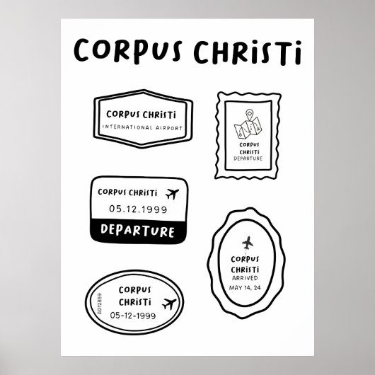 Corpus Christi - Collectie reisstempel Poster (Voorkant)