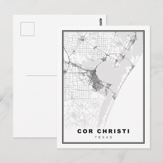Corpus Christi Map Briefkaart (Voorkant / Achterkant)