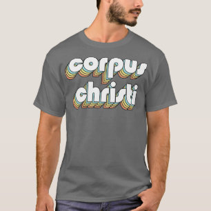 Corpus Christi Retro Rainbow Typography Faded stij T-shirt