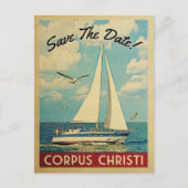 Corpus Christi Save the Date Sailboat Nautical Aankondigingskaart (Voorkant)