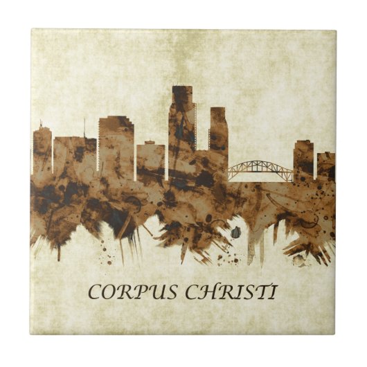 Corpus Christi Texas Cityscape Tegeltje (Voorkant)