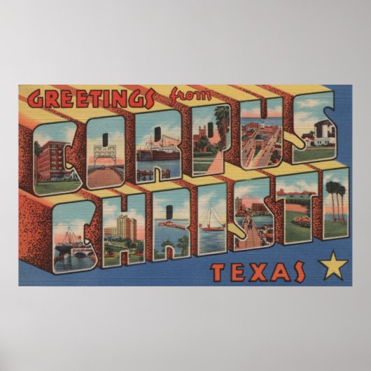 Corpus Christi, Texas - Grote letterscènes Poster (Voorkant)