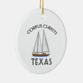 Corpus Christi Texas Sailing Keramisch Ornament (Rechts)