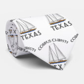 Corpus Christi Texas Sailing Stropdas (Opgerold)