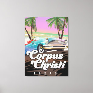 Corpus Christi Texas vakantie poster Canvas Afdruk