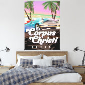 Corpus Christi Texas vakantieposter Canvas Afdruk (Insitu (Slaapkamer))