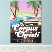 Corpus Christi Texas vakantieposter Canvas Afdruk (Insitu (Houten vloer))