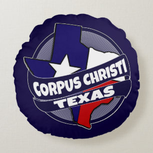 Corpus Christi Texas vlag barstte rond kussen