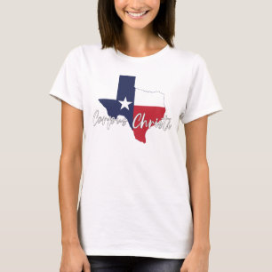 Corpus Christi, Texas Vlag Kaart Dames Wit T-shirt
