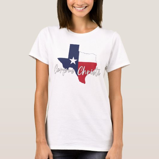 Corpus Christi, Texas Vlag Kaart Dames Wit T-shirt (Voorkant)